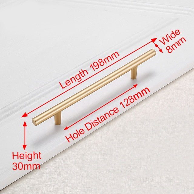 KAK European Style Matte Gold Cabinet Handles Solid Aluminum Alloy Kitchen Cupboard Pulls Drawer Knobs Furniture Handle Hardware