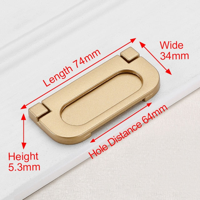KAK European Style Matte Gold Cabinet Handles Solid Aluminum Alloy Kitchen Cupboard Pulls Drawer Knobs Furniture Handle Hardware