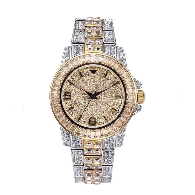 Hip Hop Micro Paved AAA Cubic Zirconia Bling Iced Out Men Gold Bracelet Watch Band Link Chain Bracelets Bangles for Men Jewelry