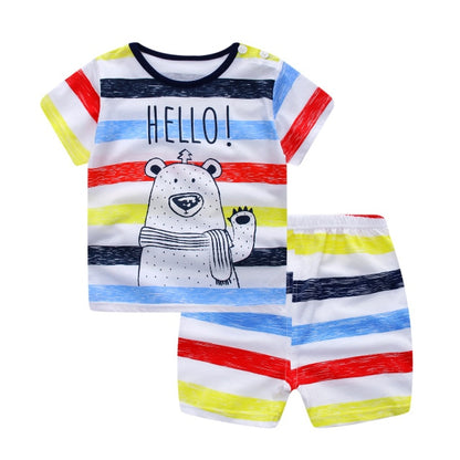 Children's Wear 2018 spring Summer Baby kids Boys Sports casual Suit boy T-shirt + jeans 2pc Set Children's Clothes kids clothes