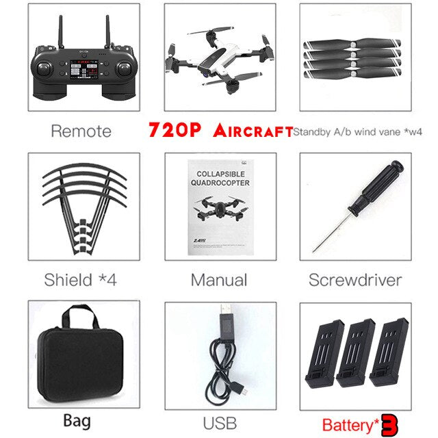 HJ68 Foldable Profissional Drone With Camera 4K HD Selfie Auto Follow WiFi FPV Wide Angle RC Quadcopter Helicopter Toy S167 G901