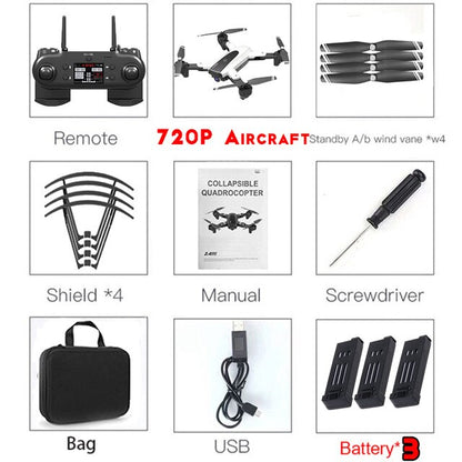 HJ68 Foldable Profissional Drone With Camera 4K HD Selfie Auto Follow WiFi FPV Wide Angle RC Quadcopter Helicopter Toy S167 G901