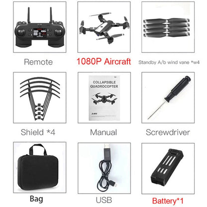 HJ68 Foldable Profissional Drone With Camera 4K HD Selfie Auto Follow WiFi FPV Wide Angle RC Quadcopter Helicopter Toy S167 G901