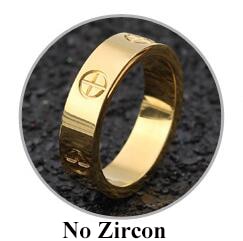 Fashion Rose Gold Stainless Steel Ring With Stone Crystal For Woman Girl For Men Couple In Wedding With Cross