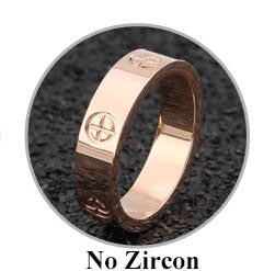 Fashion Rose Gold Stainless Steel Ring With Stone Crystal For Woman Girl For Men Couple In Wedding With Cross