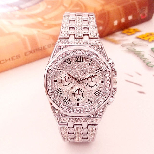 2019 Iced Out Watch men  Hip Hop luxury wristwatch diamond watch gold silver men watches jewelry gifts big dial