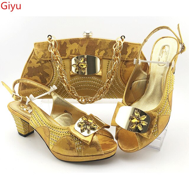 doershow beautiful style Italian Shoes With Matching Bags African Women Shoes and Bags Set For Prom Party Summer Sandal!HAS1-37