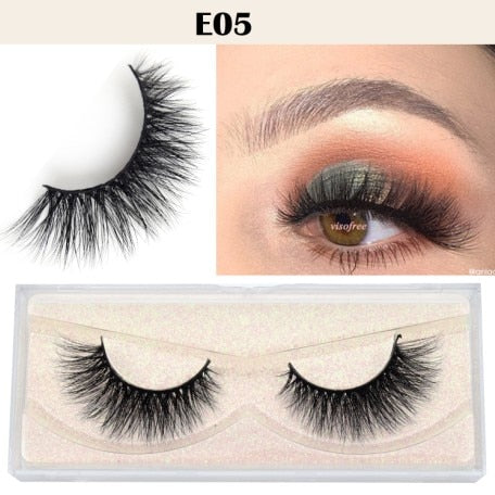 Visofree Eyelashes 3D Mink Lashes natural handmade  volume soft lashes long eyelash  extension real mink eyelash for makeup E01