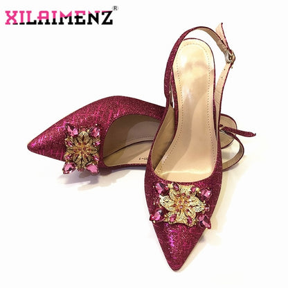 Champagne African Wedding Sandals Shoes Without Bag To Match Italian shoes 2019 Summer Women Shoes Ladies To Match Lace Dress
