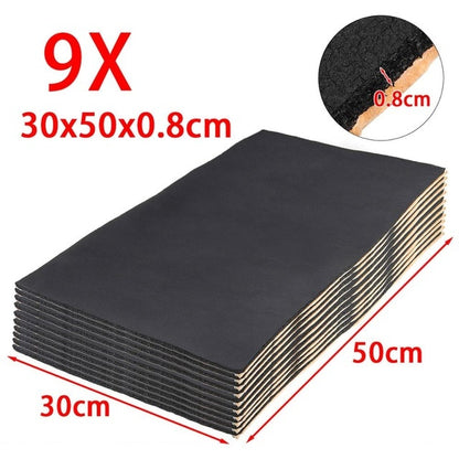 9pcs/12pcs 10mm 8mm 6mm Car Sound Mat Proofing Deadener Heat Noise Insulation Deadening Mat Hood Closed Cell Foam 50x30cm