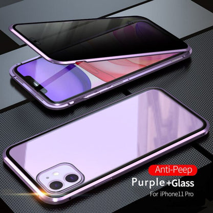 360° Double Tempered Glass Magnetic Phone Case Cover For Iphone 11 /11pro /11pro max Luxury Magnet Front Back Glass Dropship