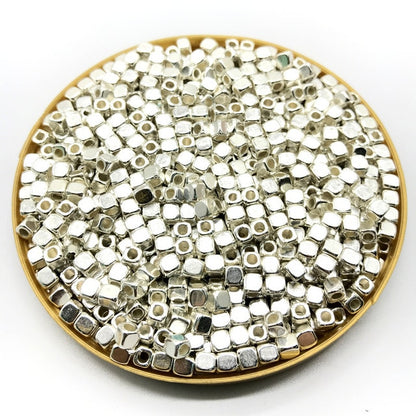 200Pcs 4mm Acrylic Plated CCB Square Seed Space Beads for Jewelry Making DIY Bracelet Necklaces