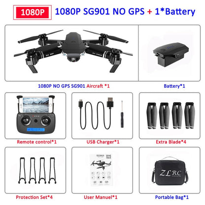 SG907 GPS Drone with Camera 4K 5G Wifi RC Quadcopter Optical Flow Foldable Mini Dron 1080P HD Camera Drone VS E520S E58 XS812