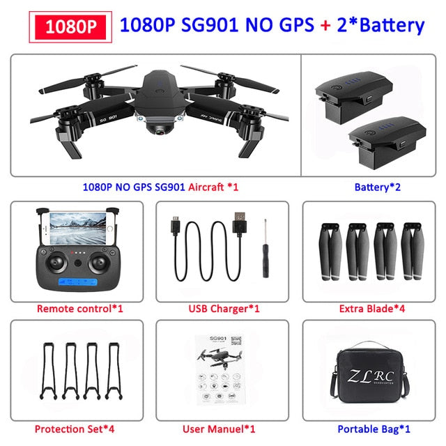 SG907 GPS Drone with Camera 4K 5G Wifi RC Quadcopter Optical Flow Foldable Mini Dron 1080P HD Camera Drone VS E520S E58 XS812