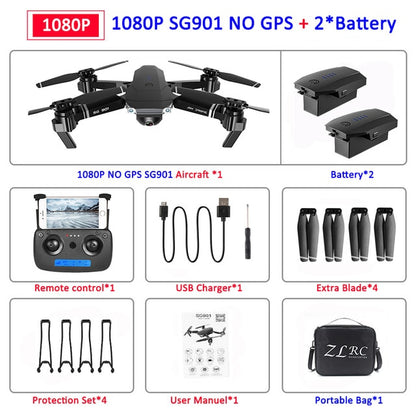 SG907 GPS Drone with Camera 4K 5G Wifi RC Quadcopter Optical Flow Foldable Mini Dron 1080P HD Camera Drone VS E520S E58 XS812