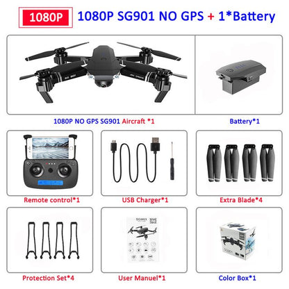 SG907 GPS Drone with Camera 4K 5G Wifi RC Quadcopter Optical Flow Foldable Mini Dron 1080P HD Camera Drone VS E520S E58 XS812
