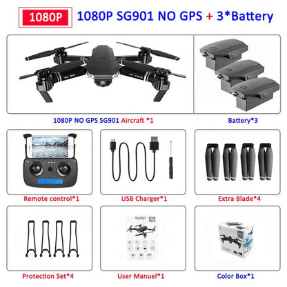 SG907 GPS Drone with Camera 4K 5G Wifi RC Quadcopter Optical Flow Foldable Mini Dron 1080P HD Camera Drone VS E520S E58 XS812