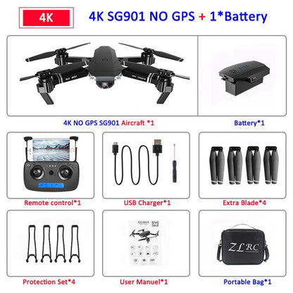 SG907 GPS Drone with Camera 4K 5G Wifi RC Quadcopter Optical Flow Foldable Mini Dron 1080P HD Camera Drone VS E520S E58 XS812