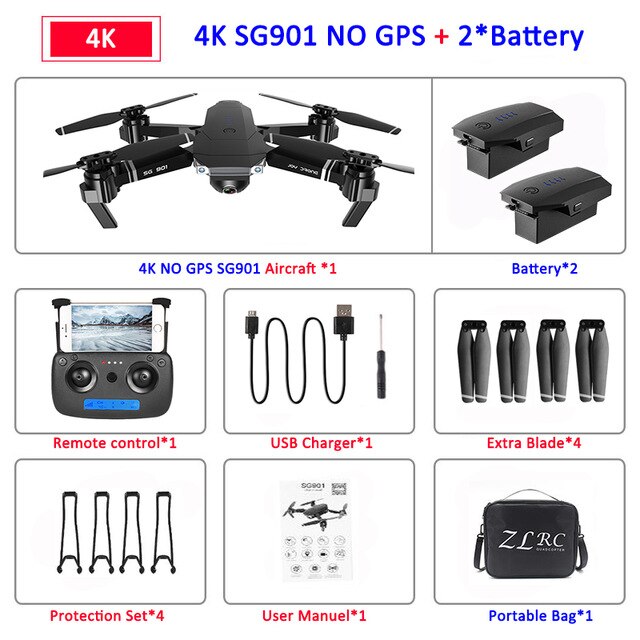 SG907 GPS Drone with Camera 4K 5G Wifi RC Quadcopter Optical Flow Foldable Mini Dron 1080P HD Camera Drone VS E520S E58 XS812