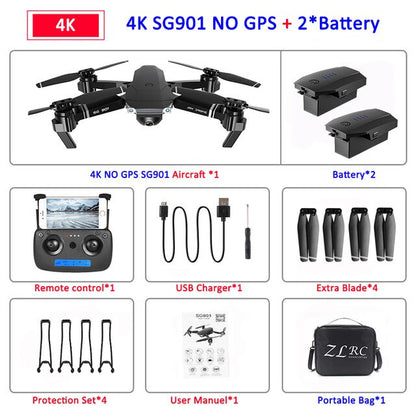SG907 GPS Drone with Camera 4K 5G Wifi RC Quadcopter Optical Flow Foldable Mini Dron 1080P HD Camera Drone VS E520S E58 XS812