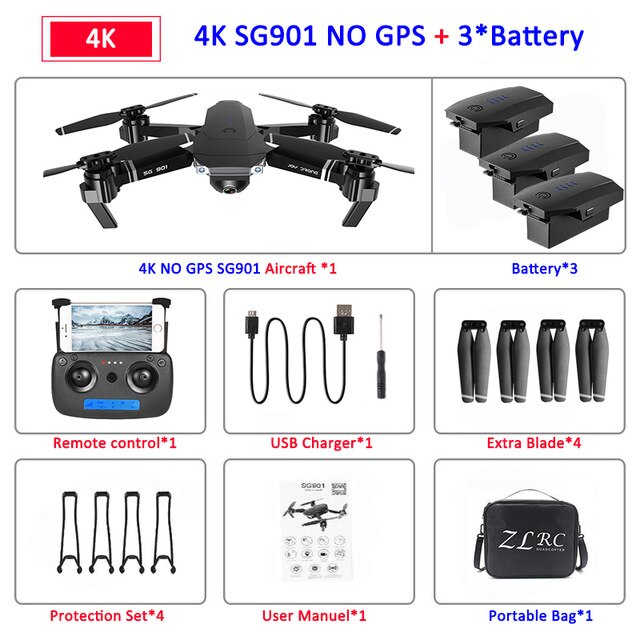 SG907 GPS Drone with Camera 4K 5G Wifi RC Quadcopter Optical Flow Foldable Mini Dron 1080P HD Camera Drone VS E520S E58 XS812