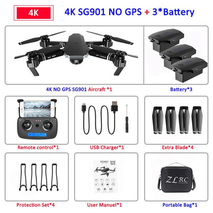 SG907 GPS Drone with Camera 4K 5G Wifi RC Quadcopter Optical Flow Foldable Mini Dron 1080P HD Camera Drone VS E520S E58 XS812