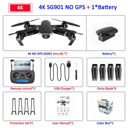 SG907 GPS Drone with Camera 4K 5G Wifi RC Quadcopter Optical Flow Foldable Mini Dron 1080P HD Camera Drone VS E520S E58 XS812