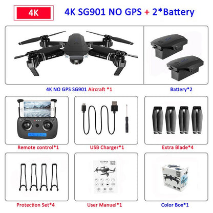 SG907 GPS Drone with Camera 4K 5G Wifi RC Quadcopter Optical Flow Foldable Mini Dron 1080P HD Camera Drone VS E520S E58 XS812