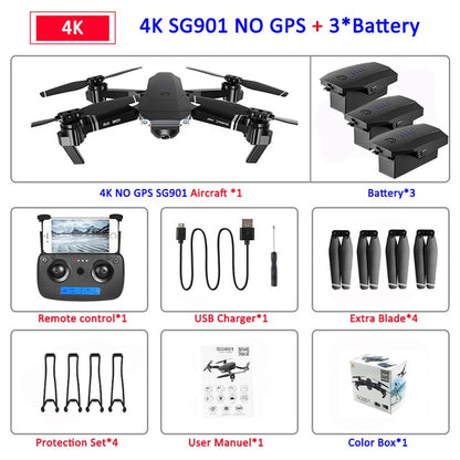 SG907 GPS Drone with Camera 4K 5G Wifi RC Quadcopter Optical Flow Foldable Mini Dron 1080P HD Camera Drone VS E520S E58 XS812