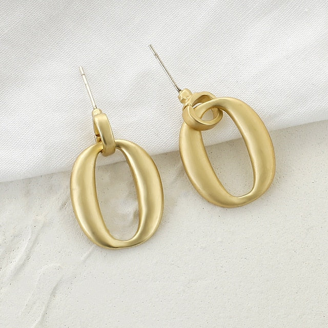 AENSOA Fashion Metal Statement Earrings 2020 Gold Color Geometric Earrings For Women Hanging Dangle Earring Earring  Jewelry