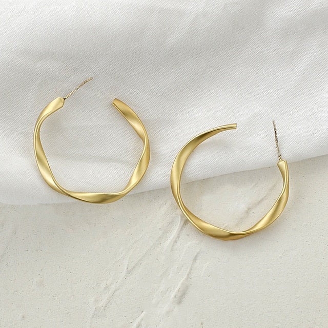 AENSOA Fashion Metal Statement Earrings 2020 Gold Color Geometric Earrings For Women Hanging Dangle Earring Earring  Jewelry