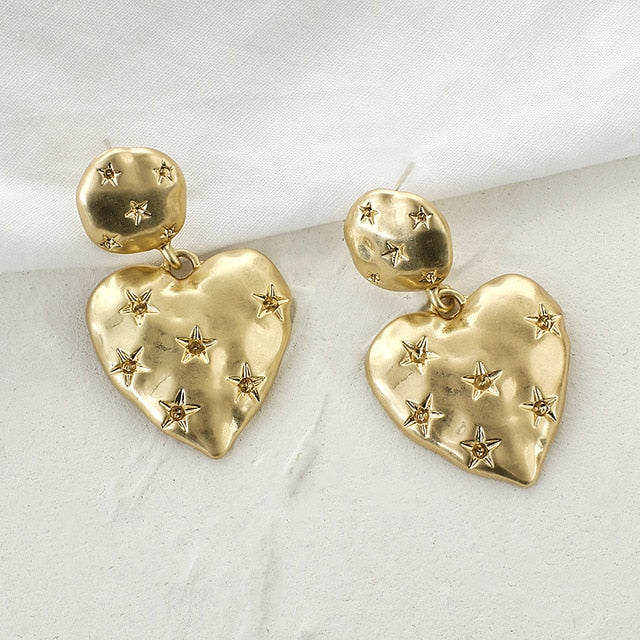 AENSOA Fashion Metal Statement Earrings 2020 Gold Color Geometric Earrings For Women Hanging Dangle Earring Earring  Jewelry