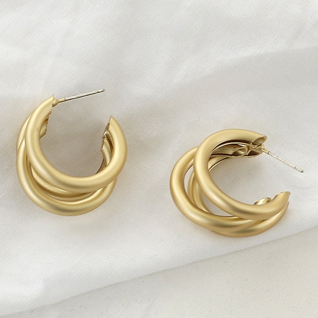 AENSOA Fashion Metal Statement Earrings 2020 Gold Color Geometric Earrings For Women Hanging Dangle Earring Earring  Jewelry