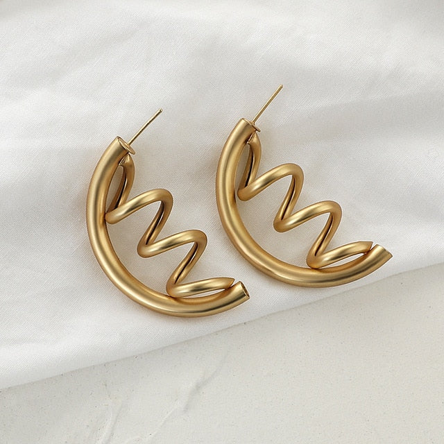 AENSOA Fashion Metal Statement Earrings 2020 Gold Color Geometric Earrings For Women Hanging Dangle Earring Earring  Jewelry