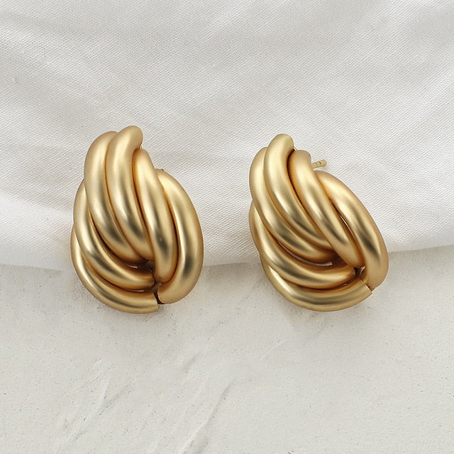 AENSOA Fashion Metal Statement Earrings 2020 Gold Color Geometric Earrings For Women Hanging Dangle Earring Earring  Jewelry