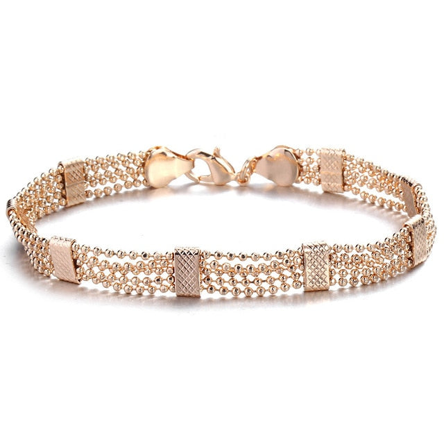 20cm Bracelets For Women Men 585 Rose Gold Curb Snail Foxtail Venitian Link Chains Men's Bracelets Fashion Jewelry Gifts KCBB1