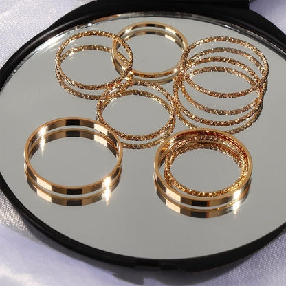 10 Pcs/Set 2020 Fashion Simple Design anillos Vintage Gold Silver Color Joint Rings Sets for Women Jewelry Korean Version Joint