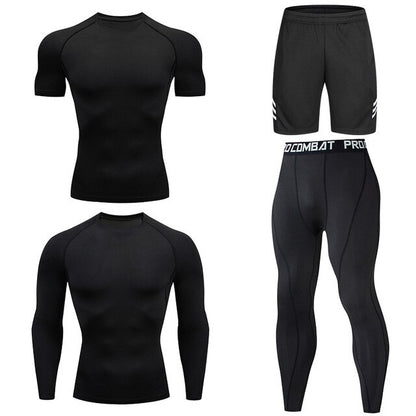 Men Tracksuit Sports Suit Gym Compression Clothing Fitness Running Set Jogging Sportwear Long Sleeves Shirts Sport Suit Rashgard