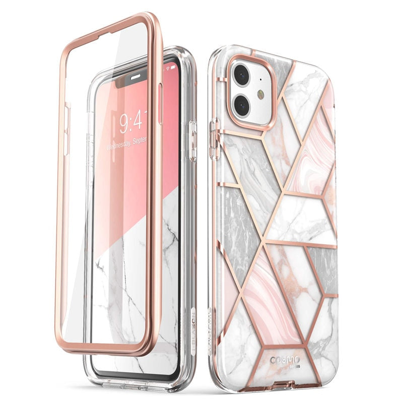 I-BLASON For iPhone 11 Case 6.1 inch (2019 Release) Cosmo Full-Body Glitter Marble Bumper Cover with Built-in Screen Protector