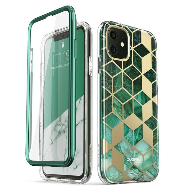 I-BLASON For iPhone 11 Case 6.1 inch (2019 Release) Cosmo Full-Body Glitter Marble Bumper Cover with Built-in Screen Protector