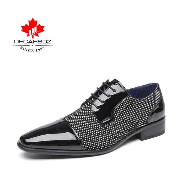 Men Dress Shoes Men Spring & Autumn New Brand Fashion Wedding Men Shoes Black White Matching Classic Design Male Formal Shoes