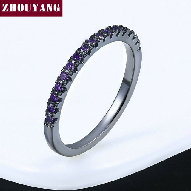 Wedding Ring For Women Man Concise Classical Multicolor Mini Cubic Zirconia Rose Gold Color Fashion Jewelry R132 R133 ZHOUYANG
