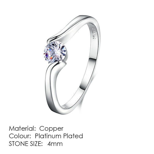 Austrian Cubic Zirconia Engagement/Wedding Finger Rings For Women Rose Gold Color Fashion Brand Jewelry For Women DWR239