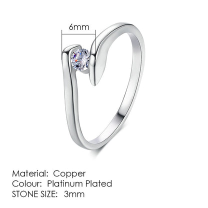 Austrian Cubic Zirconia Engagement/Wedding Finger Rings For Women Rose Gold Color Fashion Brand Jewelry For Women DWR239