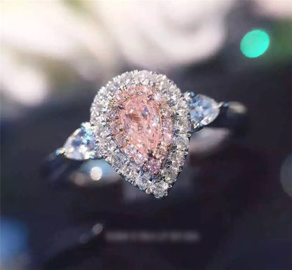 CC Trendy Jewelry S925 Rings For Women Cubic Zirconia Charms Bridal Wedding Engagement White Gold Color Ring Drop Shipping