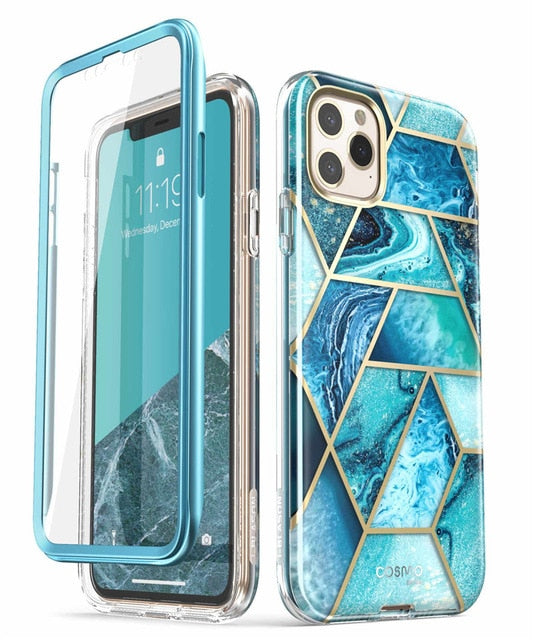 I-BLASON For iPhone 11 Pro Max Case 6.5 inch (2019) Cosmo Full-Body Glitter Marble Bumper Case with Built-in Screen Protector