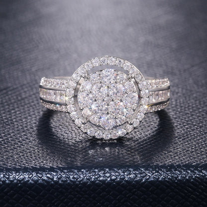 Huitan Round Watch Shape Women Ring Wedding Party Anniversary Ring Prong Setting CZ Stones Delicate Female Jewelry New Design