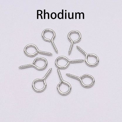 200pcs Small Tiny Mini Eye Pins Eyepins Hooks Eyelets Screw Threaded Gold  Clasps Hooks Jewelry Findings For Making DIY