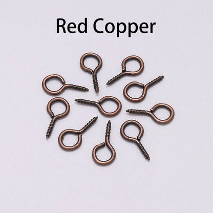 200pcs Small Tiny Mini Eye Pins Eyepins Hooks Eyelets Screw Threaded Gold  Clasps Hooks Jewelry Findings For Making DIY