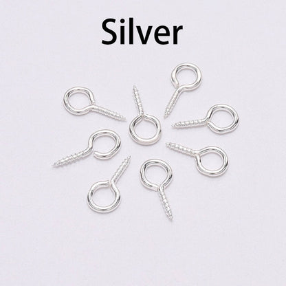 200pcs Small Tiny Mini Eye Pins Eyepins Hooks Eyelets Screw Threaded Gold  Clasps Hooks Jewelry Findings For Making DIY